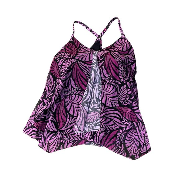 Swimsuits for All Tankini Top Womens 24 Used Black Pink/Purple - Picture 3 of 16